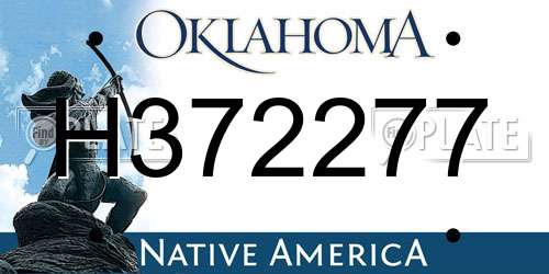 H372277 Oklahoma License Plate