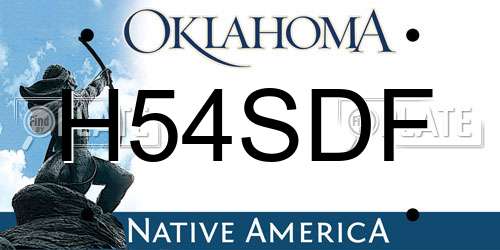 H54SDF Oklahoma License Plate