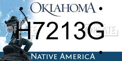 H7213G Oklahoma License Plate