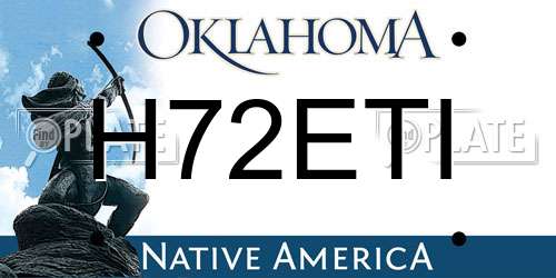 H72ETI Oklahoma License Plate