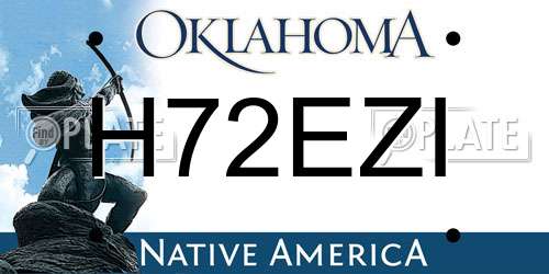 H72EZI Oklahoma License Plate