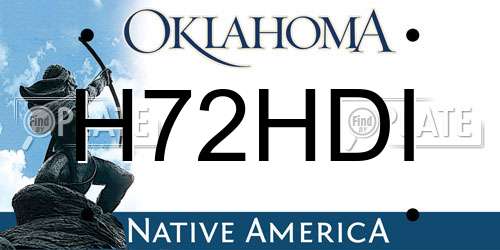 H72HDI Oklahoma License Plate