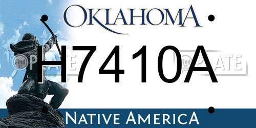 H7410A Oklahoma License Plate