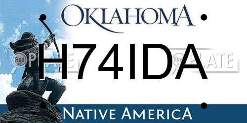 H74IDA Oklahoma License Plate