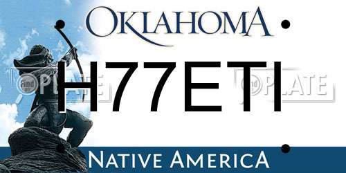 H77ETI Oklahoma License Plate