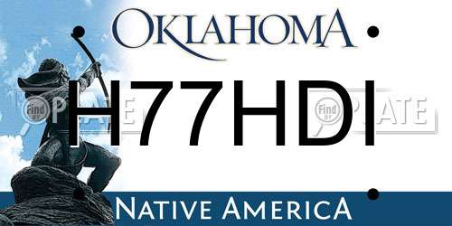 H77HDI Oklahoma License Plate