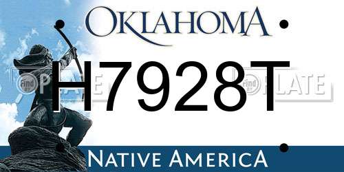 H7928T Oklahoma License Plate
