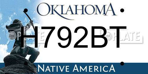 H792BT Oklahoma License Plate