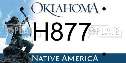 H877 Oklahoma License Plate