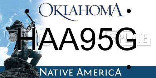 HAA95G Oklahoma License Plate