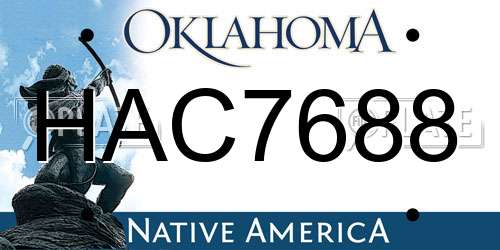 HAC7688 Oklahoma License Plate