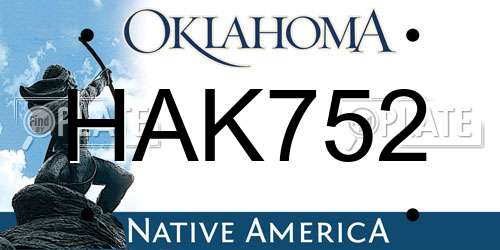 HAK752 Oklahoma License Plate