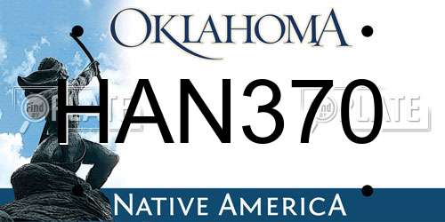 HAN370 Oklahoma License Plate