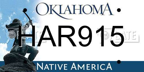 HAR915 Oklahoma License Plate