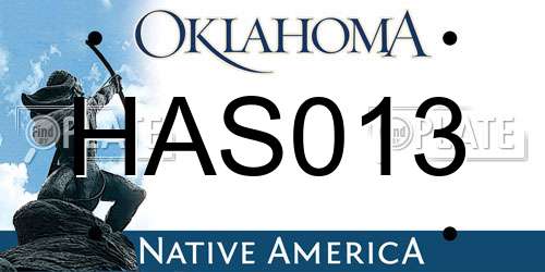 HAS013 Oklahoma License Plate