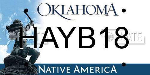 HAYB18 Oklahoma License Plate