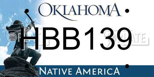 HBB139 Oklahoma License Plate