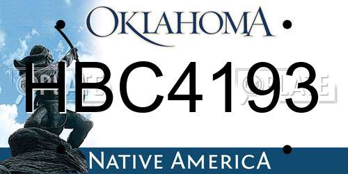 HBC4193 Oklahoma License Plate