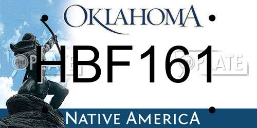 HBF161 Oklahoma License Plate