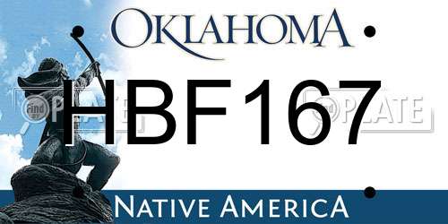 HBF167 Oklahoma License Plate