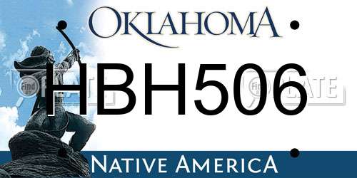 HBH506 Oklahoma License Plate
