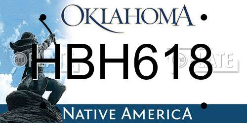 HBH618 Oklahoma License Plate