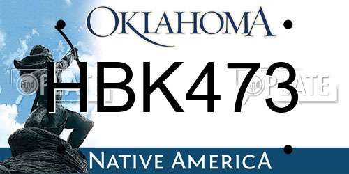 HBK473 Oklahoma License Plate