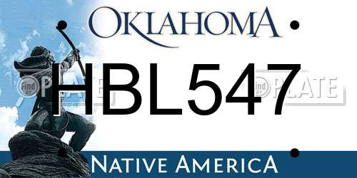 HBL547 Oklahoma License Plate