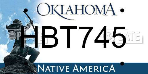 HBT745 Oklahoma License Plate