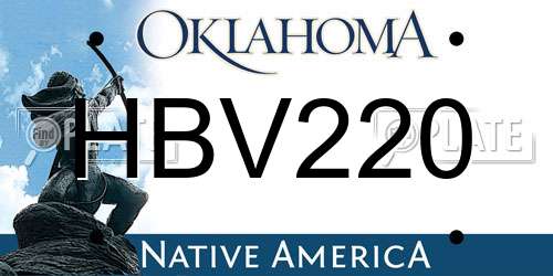 HBV220 Oklahoma License Plate