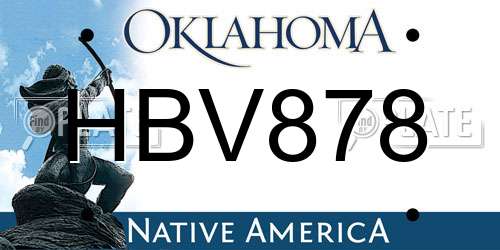 HBV878 Oklahoma License Plate