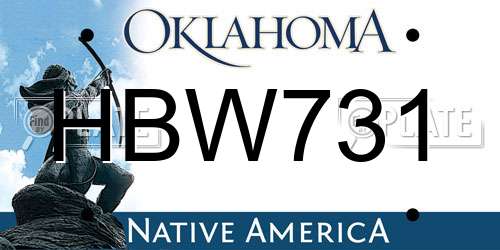 HBW731 Oklahoma License Plate