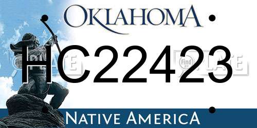 HC22423 Oklahoma License Plate