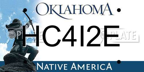 HC4I2E Oklahoma License Plate