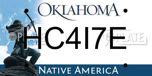 HC4I7E Oklahoma License Plate