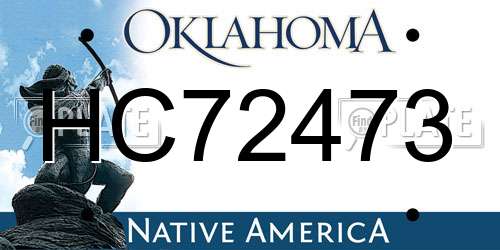 HC72473 Oklahoma License Plate