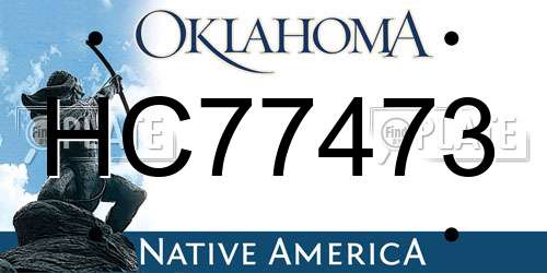 HC77473 Oklahoma License Plate