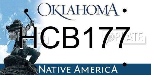 HCB177 Oklahoma License Plate