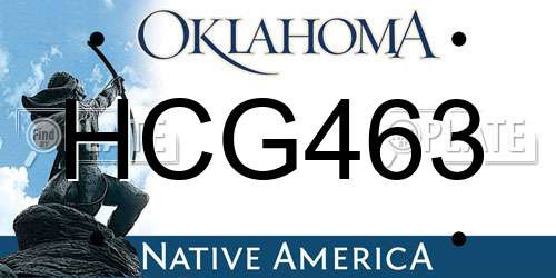 HCG463 Oklahoma License Plate