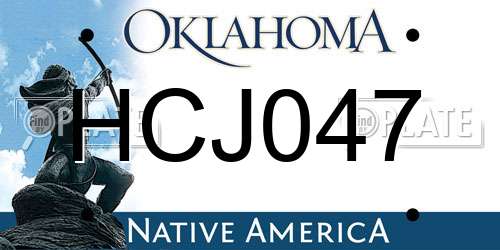 HCJ047 Oklahoma License Plate
