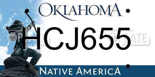 HCJ655 Oklahoma License Plate