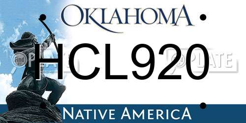 HCL920 Oklahoma License Plate