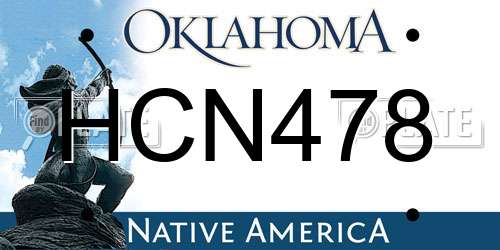 HCN478 Oklahoma License Plate