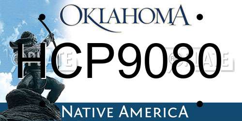 HCP9080 Oklahoma License Plate