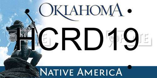 HCRD19 Oklahoma License Plate