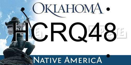 HCRQ48 Oklahoma License Plate
