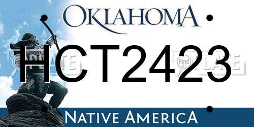HCT2423 Oklahoma License Plate