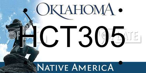 HCT305 Oklahoma License Plate