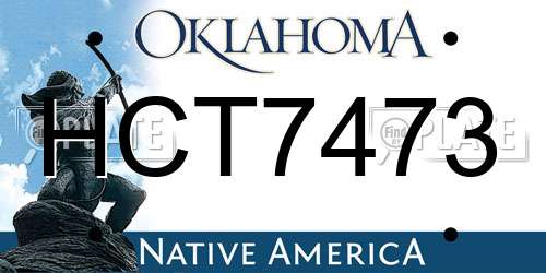 HCT7473 Oklahoma License Plate
