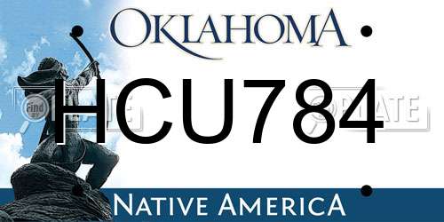 HCU784 Oklahoma License Plate